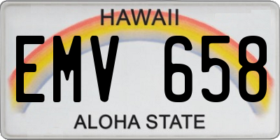 HI license plate EMV658