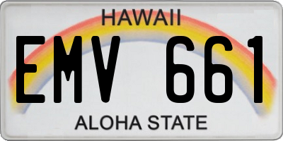 HI license plate EMV661