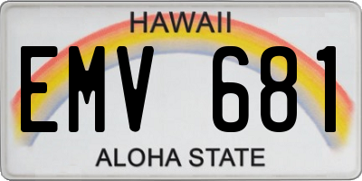 HI license plate EMV681