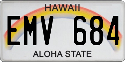 HI license plate EMV684