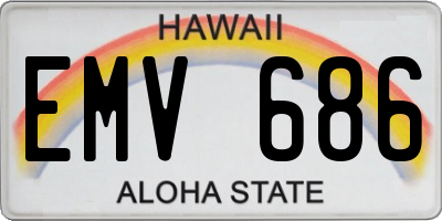 HI license plate EMV686