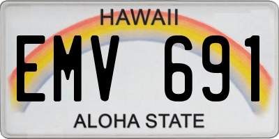 HI license plate EMV691
