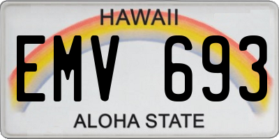 HI license plate EMV693