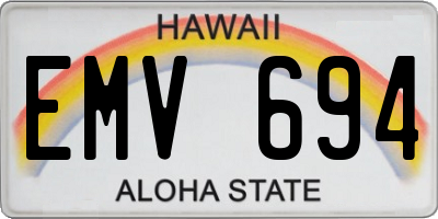 HI license plate EMV694