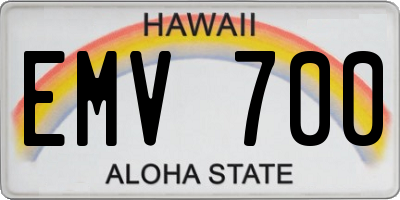 HI license plate EMV700