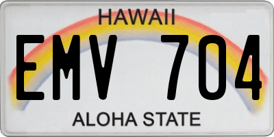 HI license plate EMV704