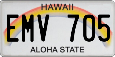 HI license plate EMV705