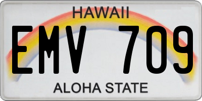HI license plate EMV709