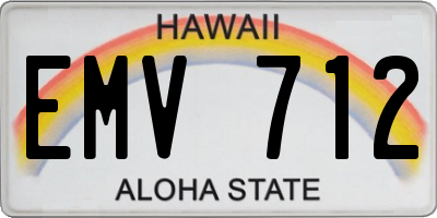 HI license plate EMV712