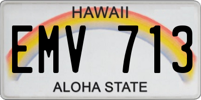 HI license plate EMV713