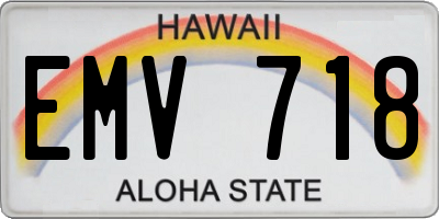 HI license plate EMV718