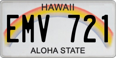 HI license plate EMV721