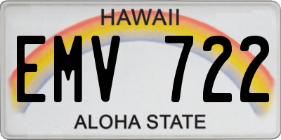 HI license plate EMV722