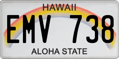 HI license plate EMV738