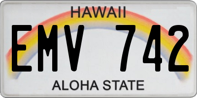 HI license plate EMV742