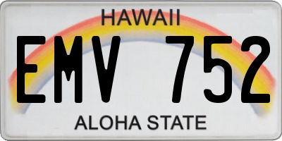 HI license plate EMV752