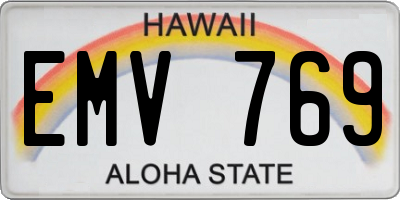 HI license plate EMV769