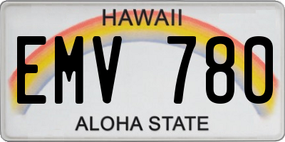 HI license plate EMV780