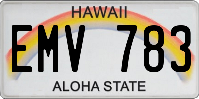HI license plate EMV783