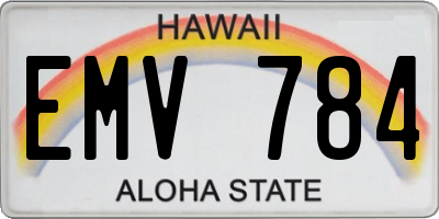 HI license plate EMV784