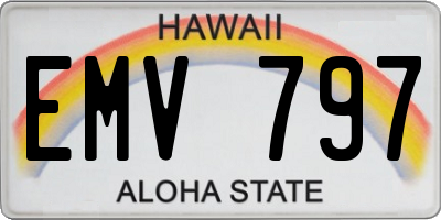 HI license plate EMV797