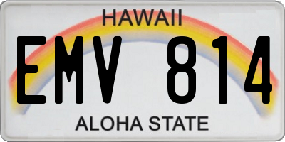 HI license plate EMV814
