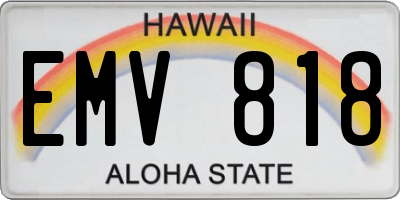 HI license plate EMV818