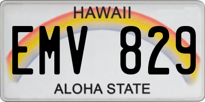 HI license plate EMV829