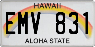 HI license plate EMV831