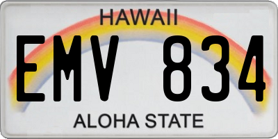HI license plate EMV834
