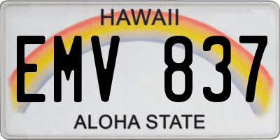 HI license plate EMV837