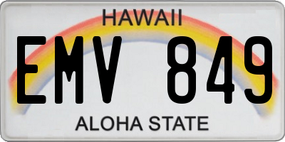 HI license plate EMV849