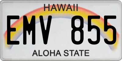 HI license plate EMV855