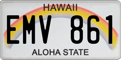 HI license plate EMV861