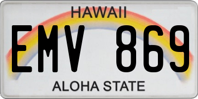 HI license plate EMV869