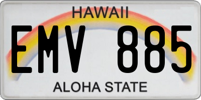 HI license plate EMV885