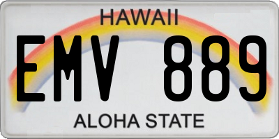 HI license plate EMV889