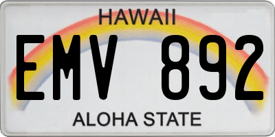 HI license plate EMV892