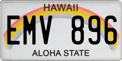 HI license plate EMV896