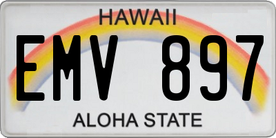 HI license plate EMV897