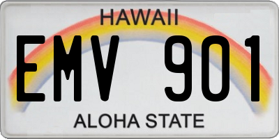 HI license plate EMV901