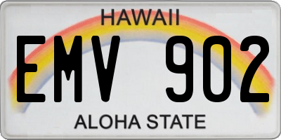 HI license plate EMV902