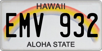HI license plate EMV932
