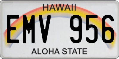 HI license plate EMV956