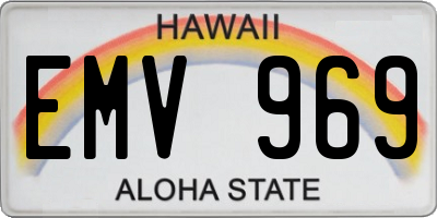 HI license plate EMV969