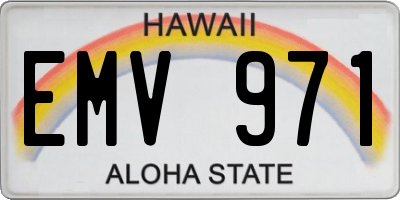 HI license plate EMV971