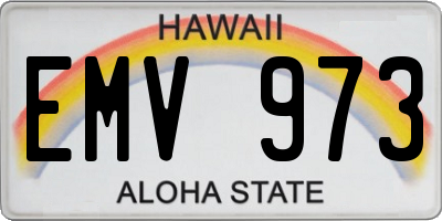 HI license plate EMV973