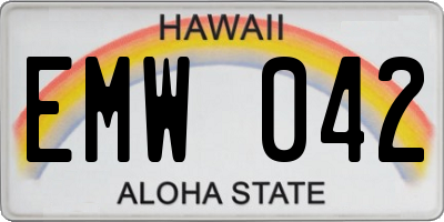 HI license plate EMW042