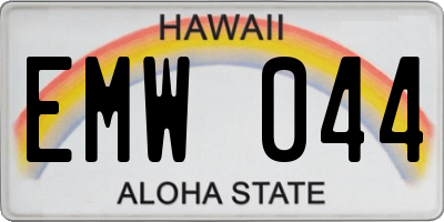 HI license plate EMW044