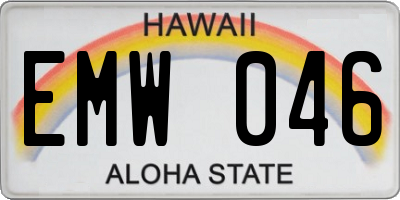 HI license plate EMW046